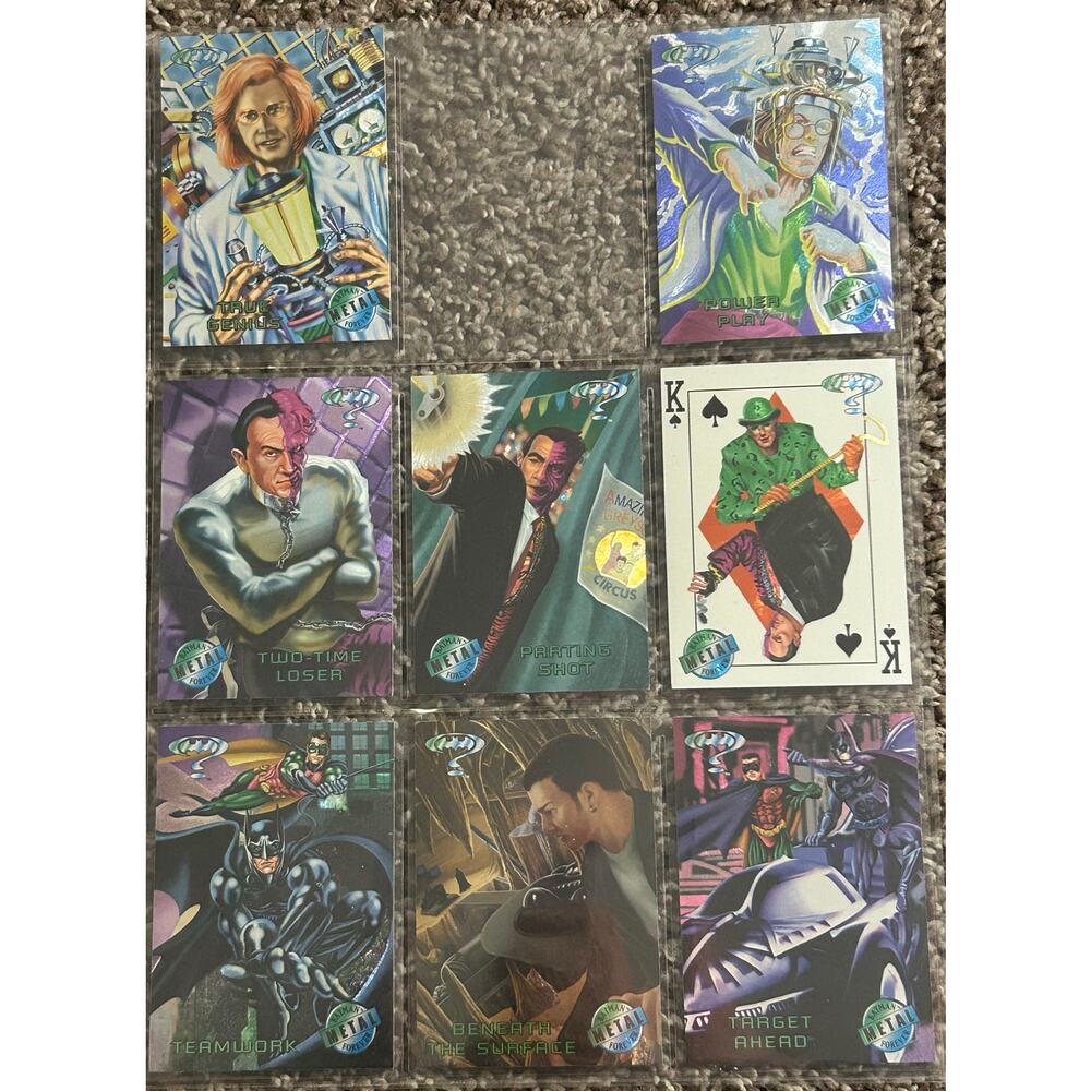 1995 Fleer Batman Forever Metal Trading Cards Lot of 8